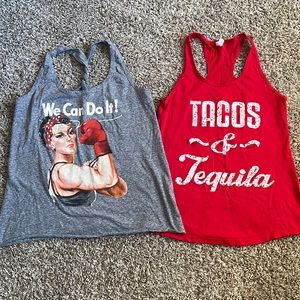 Set of 2 Graphic Racerback Tanks